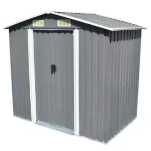Image of Vidaxl Garden Storage Shed Metal 204X132X186cm - Grey