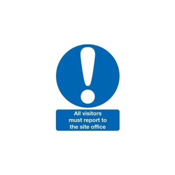 Image of All Visitors Must Report to The Site Off 420X297MM - Sitesafe