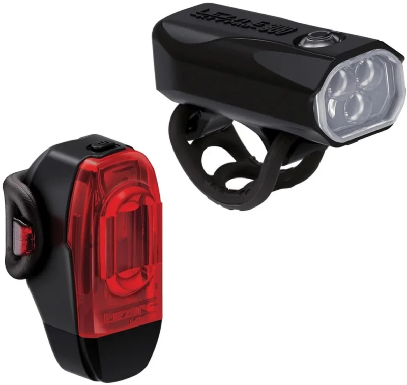 Image of Lezyne KTV Drive Pro 300+ and KTV Drive+ Front and Rear Light Set PAIR Black - Cycles UK