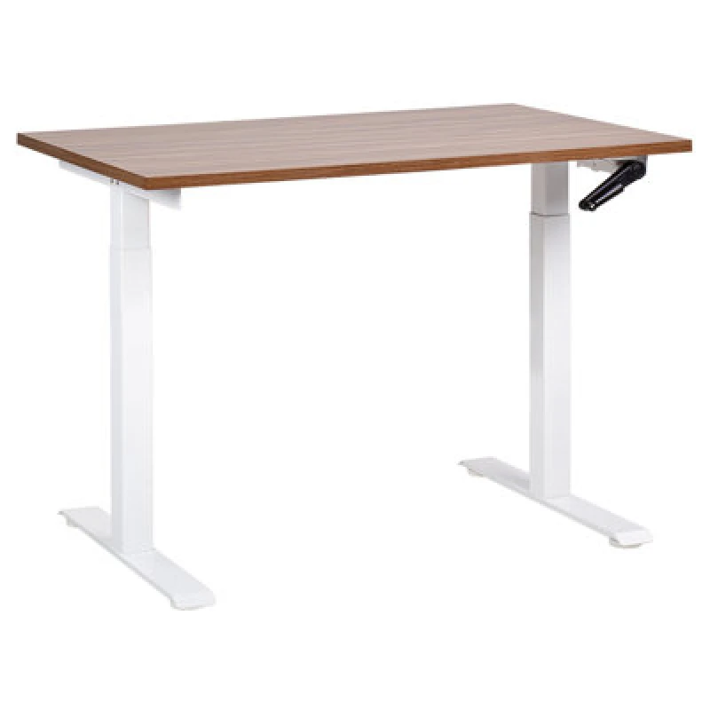 Image of Beliani Manual Adjustable Standing Desk Destines Brown/ White 120 Cm 72 Cm
