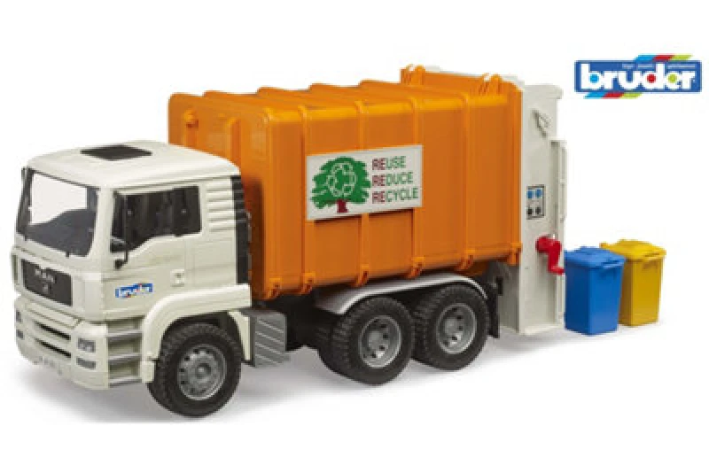 Image of Bruder Bruder 1:16 MAN TGA Rear loading garbage truck D Plastic Toys 01:16 Multi 73744099000