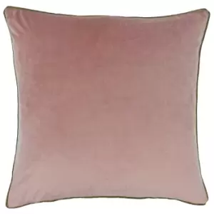 Image of Meridian Velvet Cushion Blush/Gold