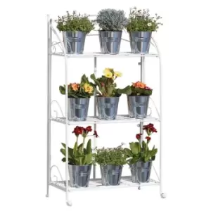 Image of Garden Grow 3 Shelf Metal Plant Stand - Cream