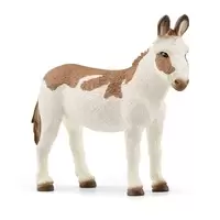 Image of Schleich Farm World American Spotted Donkey Toy Figure, 3 to 8...