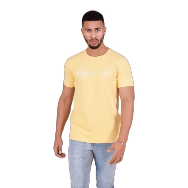 Image of Project X Paris T-Shirt Project X Paris Logo basic broderie Jaune Male S