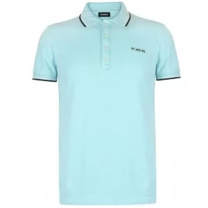 Image of Diesel Broken Logo Polo Shirt - 8IA Pale Blue