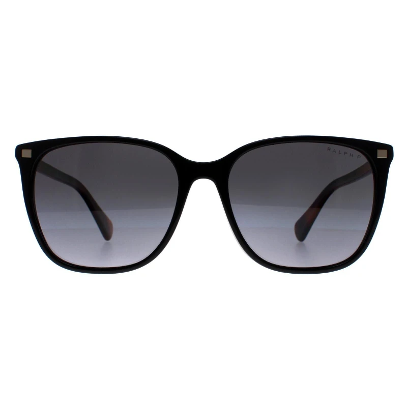Image of Ralph by Ralph Lauren Square Shiny Black with Havana Grey Gradient Polarized RA5293 Black female