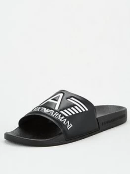 Image of Emporio Armani EA7 Sea World Visibility Logo Slides Black Size 6 Men
