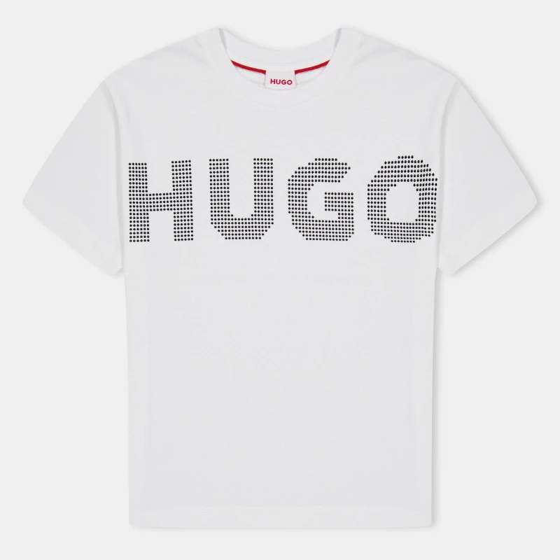 Image of HUGO Logo Short Sleeve T-Shirt Juniors - White White 4 - 5 Years