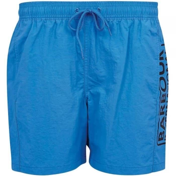 Image of Barbour International Large Logo Swim Shorts - Pure Blue BU63