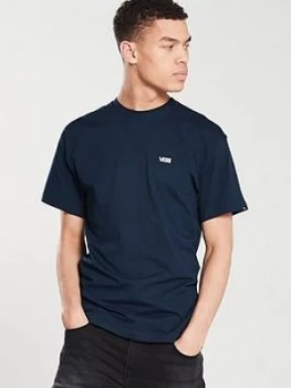 Image of Vans Left Chest Logo T-Shirt - Black, Navy, Size S, Men