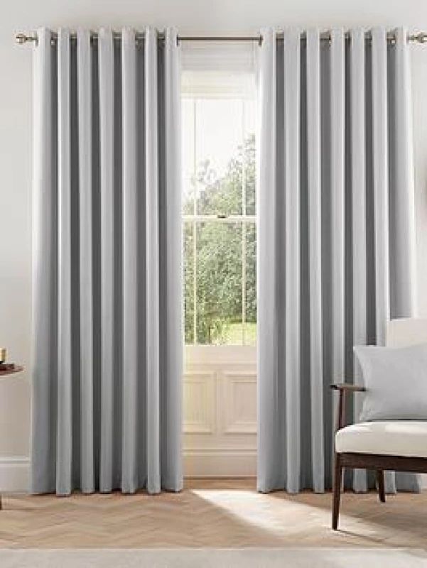 Image of Helena Springfield Helena Springfield Eden Blue Lined Eyelet Curtains 168 x 183cm Blue