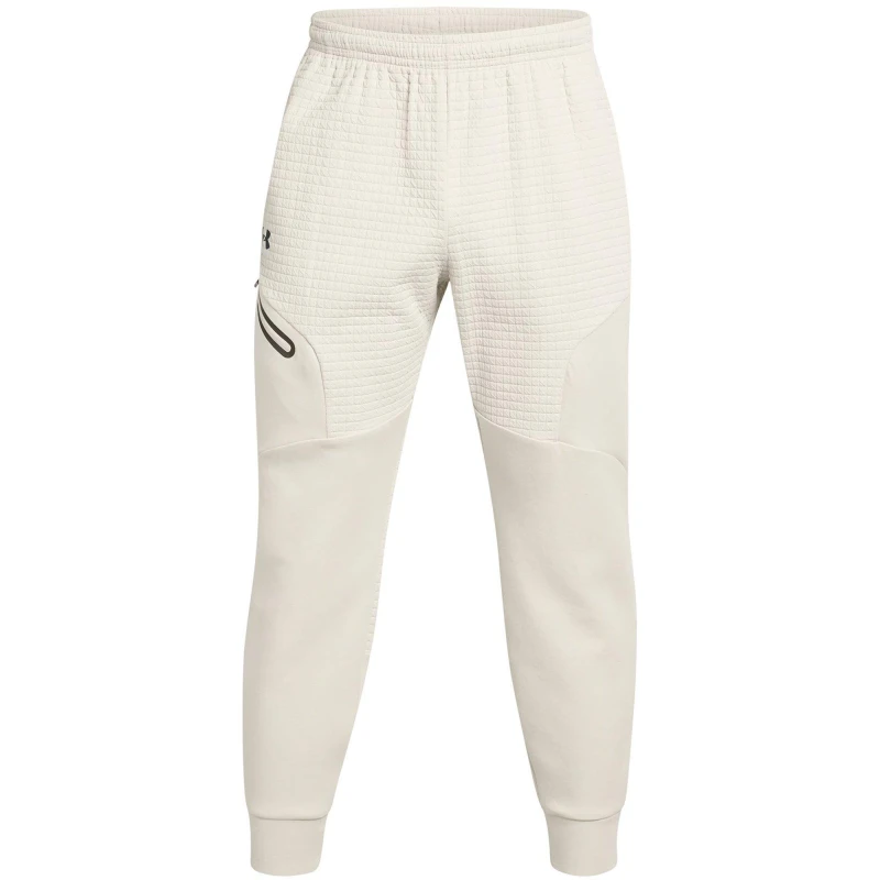 Image of Under Armour Mens Unstoppable Closed Hem Fleece Joggers White male S