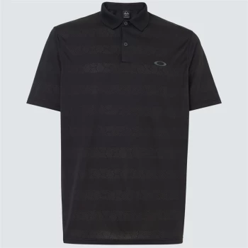 Image of Oakley Oakley Contender Stripe Polo Shirt Mens - Blackout