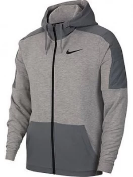 Image of Nike Plus Dry Fleece Full Zip Hoody, Dark Grey, Size S, Men
