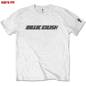 Image of Billie Eilish - Black Racer Logo Kids 5 - 6 Years T-Shirt - White