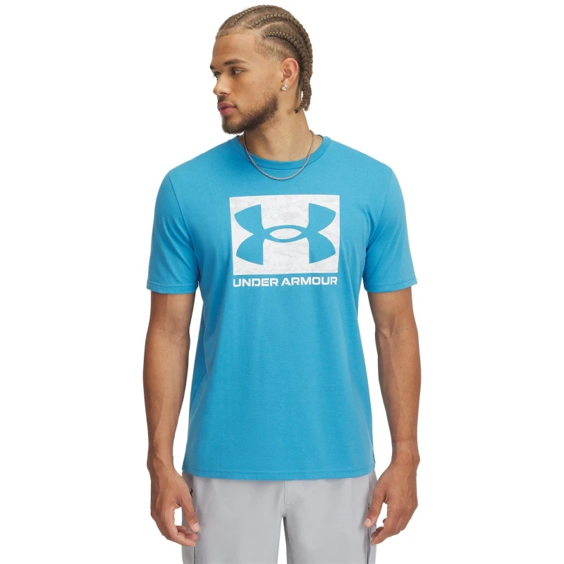 Image of Under Armour ABC Camo Boxed Logo Short Sleeve Blue male XL
