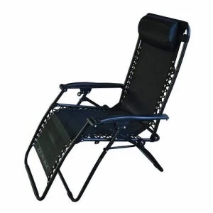 Image of Zexum Reclining Lounger Chair Black Relaxation Textoline