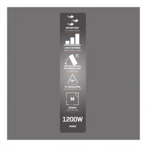 Image of Daewoo HEA1416GE 1 2kW Halogen Heater in Grey