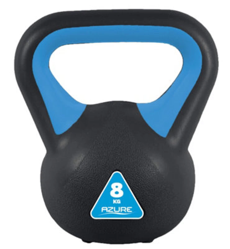 Image of Azure 8kg Vinyl Kettlebell Blue unisex