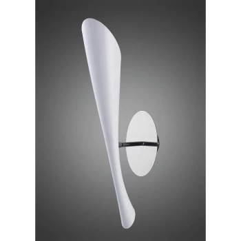 Image of Pop wall light with switch 1 Bulb E27, shiny white / white arylic / polished chrome