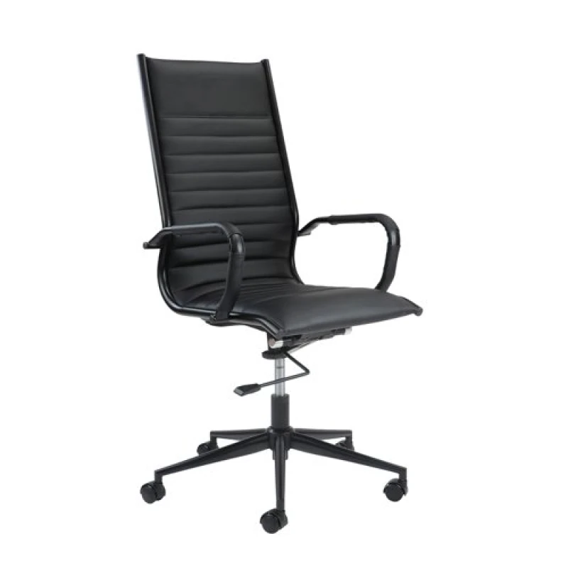 Image of Bari Bari high back executive chair Black frame - Black faux leather BARI300T1-K