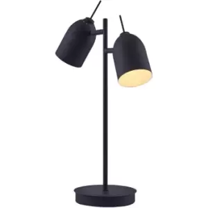 Image of Mason Table Lamp with Double Spotlight, Adjustable Standing Desk Light, Modern Lighting in Black for Living Room, Office or Dining Room - Black /