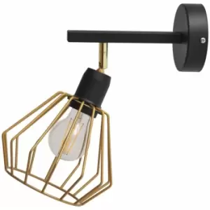 Image of Helam Lighting - Helam Agat Wall Lamp Black, Gold 30cm