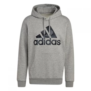 Image of adidas Essentials Fleece Camo-Print Hoodie Mens - Medium Grey Heather