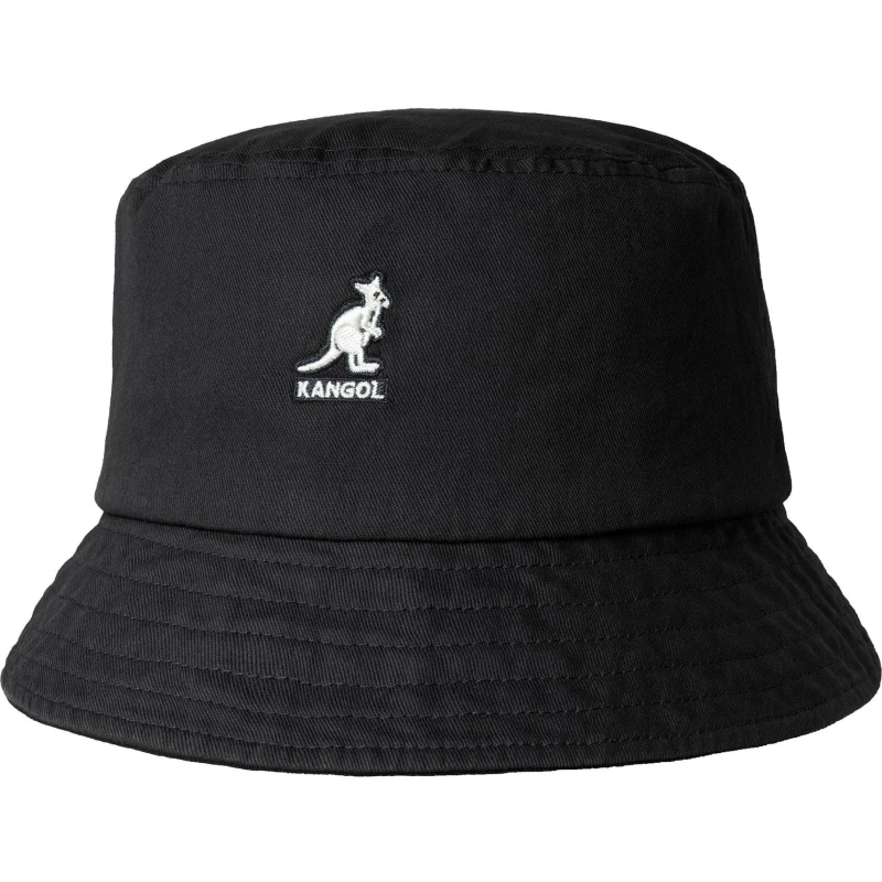 Image of Kangol Adults Washed Bucket Hats Black unisex Medium