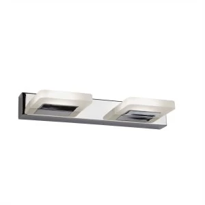 Image of Integrated LED 2 Light Wall Light Chrome, Frosted