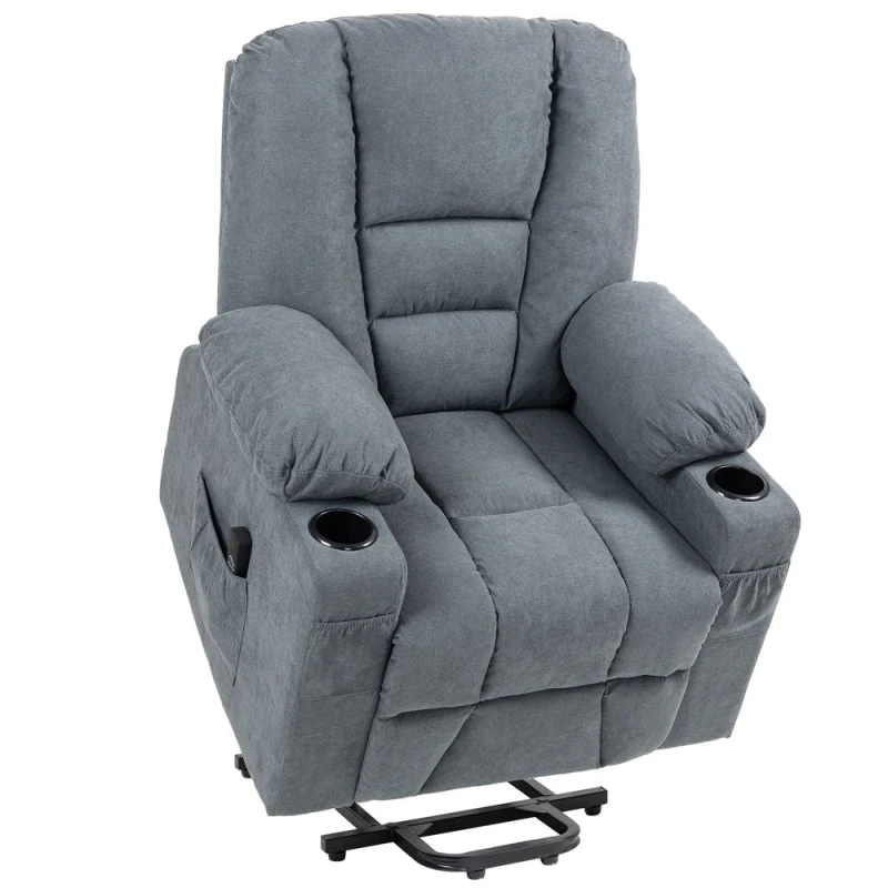 Image of HOMCOM Riser and Recliner Chair w/ Remote - Lift Chair for Elderly - Light Grey - Grey TJ Hughes 5056725508166