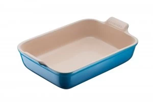 Image of Le Creuset heritage rectangular dish 32cm marseille blue Blue