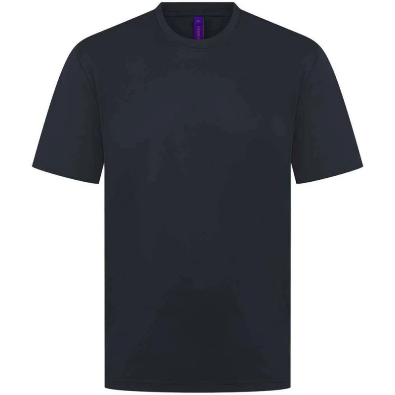 Image of Henbury Mens CoolPlus Moisture Wicking T-Shirt in Navy Size: XS Navy Male XS