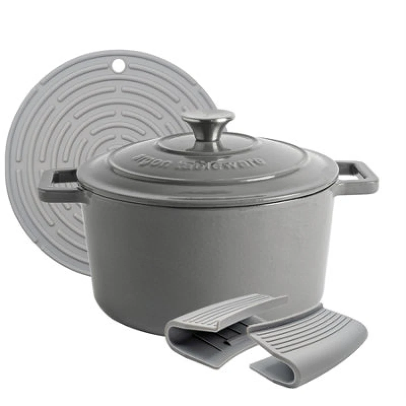 Image of Argon Tableware Cast Iron Casserole Dish 4.5 Litre Grey