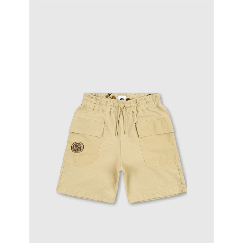 Image of Pretty Green Mens Stamford Fleece Jogger Shorts Taupe male Small