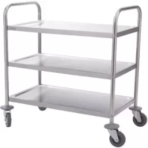 Image of Stainless Steel 3 Tier Clearing Trolley Small - F993 - Vogue