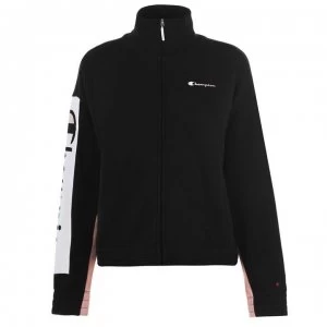 Image of Champion Woven Logo Track Jacket - Black/Pink