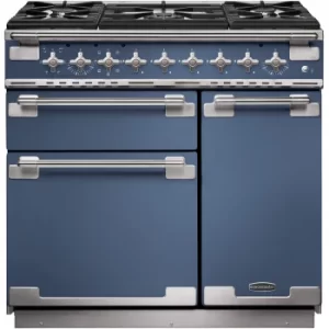 Image of Rangemaster ELS90DFFSB/ Elise 90 Dual Fuel Cooker, Stone Blue