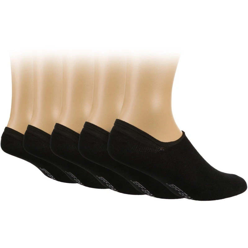 Image of Jeff Banks Jeff Banks Men Mens 5 Pair Plain Cotton Secret Socks in Black Size: 7-11 Black 7-11 Male 5054944171468