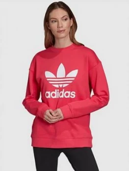Image of Adidas Originals Trefoil Crew Sweatshirt - Pink