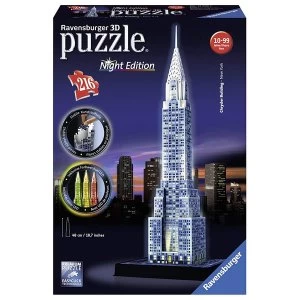 Image of Ravensburger Chrysler Building - Night Edition 216 Piece 3D Jigsaw Puzzle
