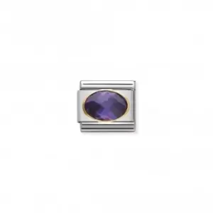 Image of Nomination Composable Classic Faceted Zirconia Gold Purple Link 030601/001