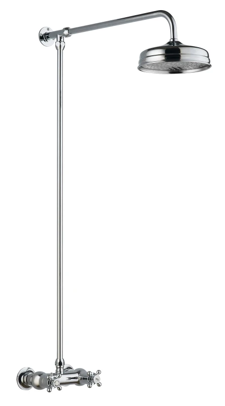 Image of Balterley Thermostatic Exposed Shower Valve Rigid Riser Kit Chrome in Silver Silver Unisex