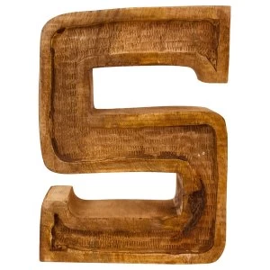 Image of Letter S Hand Carved Wooden Embossed