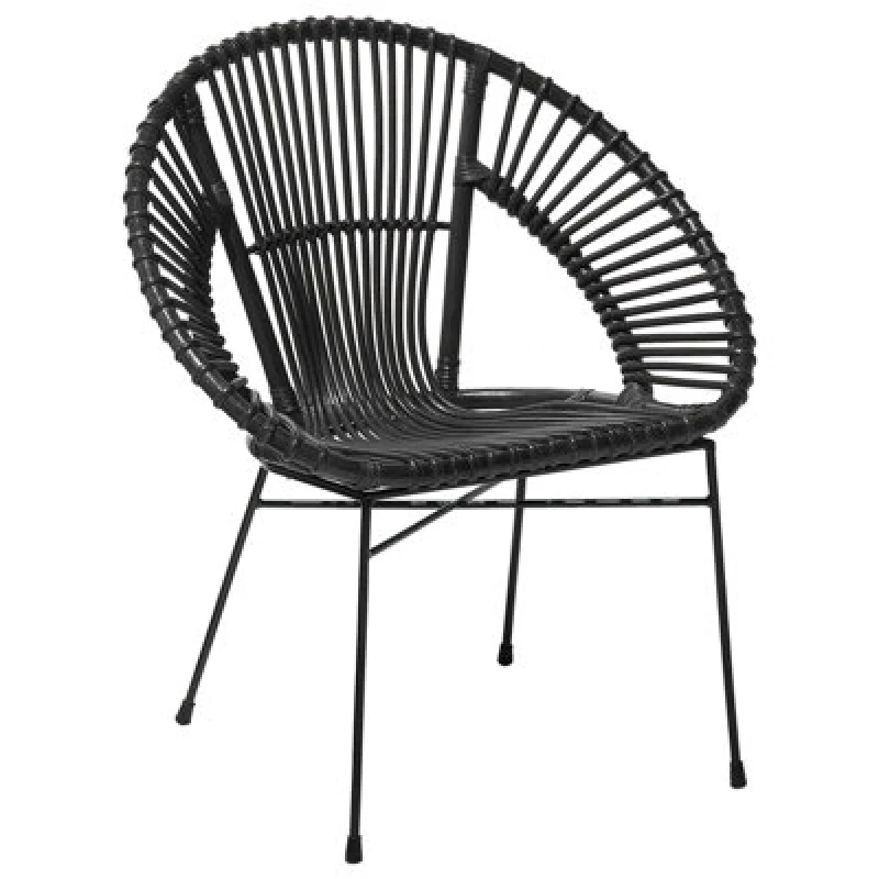 Image of Beliani Dining Chair Sarita Rattan Black