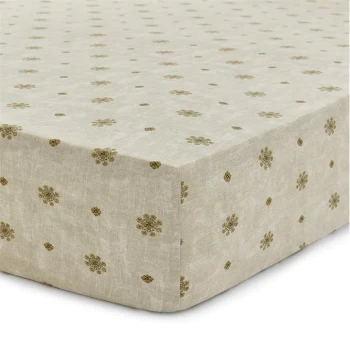 Image of Sanderson Siam Diamond Fitted Sheet - SUMAC AND GREY