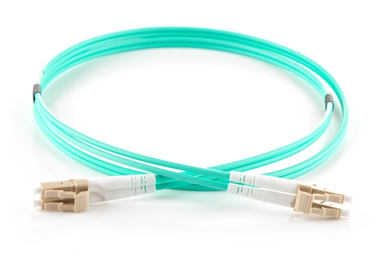 Image of GROUPGEAR connektgear 2M Aqua LC to LC 50/125 Micron OM4 Duplex Fibre Optic Patch Cable MultiMode LSZH 5-7 working days non cancellable non returnable