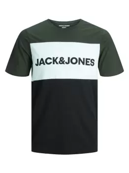 Image of JACK & JONES Boys Logo Block T-Shirt Men Green