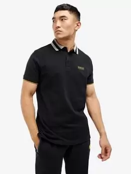 Image of Barbour International Aintree Tipped Polo Shirt - Black Size M Men